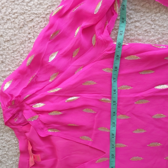 Lilly Pulitzer Silk top with gold - Picture 9 of 9